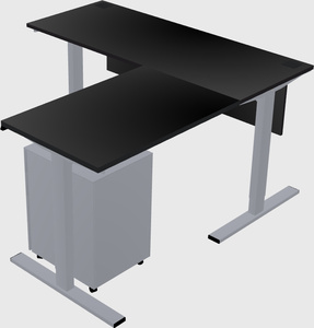 Sit-to-stand l-shaped desk