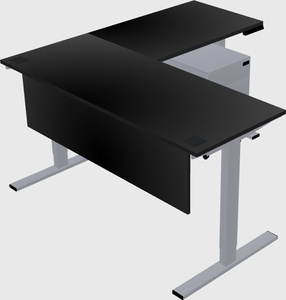 Sit-to-stand l-shaped desk