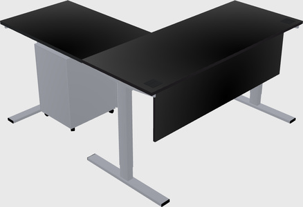 Sit-to-stand l-shaped desk