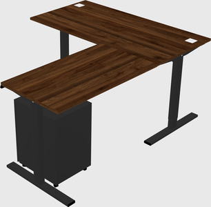 Sit-to-stand l-shaped desk