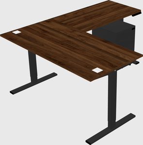 Sit-to-stand l-shaped desk