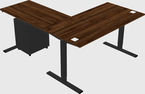 Sit-to-stand l-shaped desk
