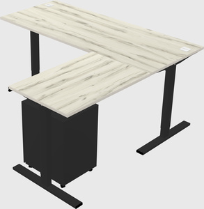 Sit-to-stand l-shaped desk