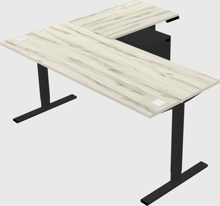 Sit-to-stand l-shaped desk