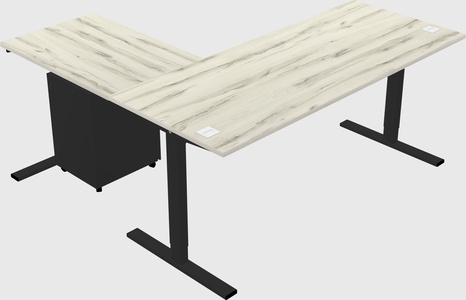 Sit-to-stand l-shaped desk
