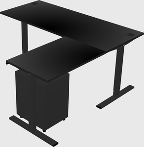 Sit-to-stand l-shaped desk