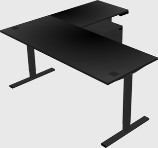 Sit-to-stand l-shaped desk