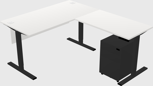 Sit-to-stand L-shaped Desk