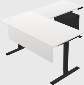 Sit-to-stand l-shaped desk