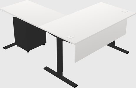 Sit-to-stand l-shaped desk