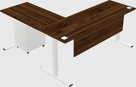 Sit-to-stand l-shaped desk