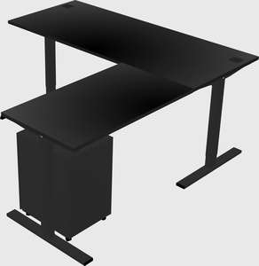 Sit-to-stand l-shaped desk