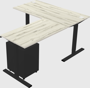 Sit-to-stand l-shaped desk