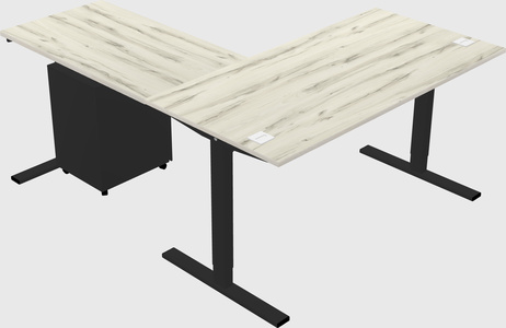 Sit-to-stand l-shaped desk
