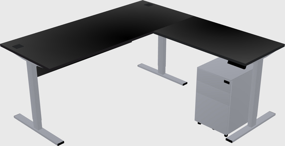 Sit-to-stand L-shaped Desk