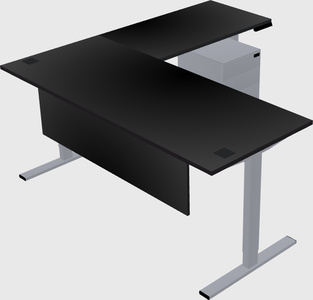 Sit-to-stand l-shaped desk