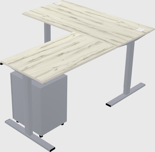 Sit-to-stand l-shaped desk