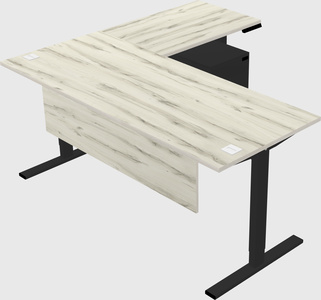 Sit-to-stand l-shaped desk