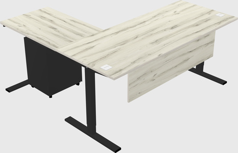 Sit-to-stand l-shaped desk