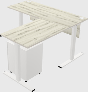 Sit-to-stand l-shaped desk