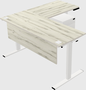 Sit-to-stand l-shaped desk