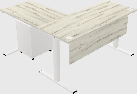 Sit-to-stand l-shaped desk