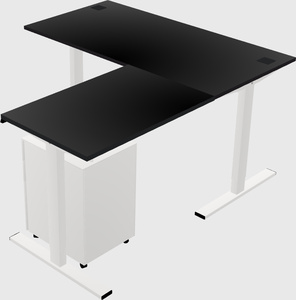 Sit-to-stand l-shaped desk