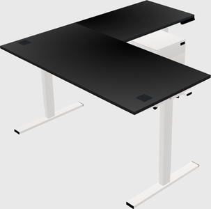 Sit-to-stand l-shaped desk