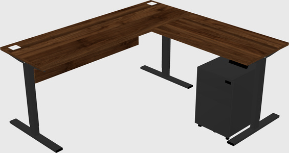 Sit-to-stand L-shaped Desk