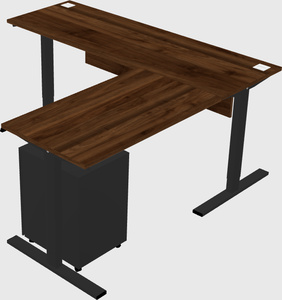 Sit-to-stand l-shaped desk