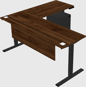 Sit-to-stand l-shaped desk