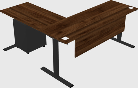Sit-to-stand l-shaped desk