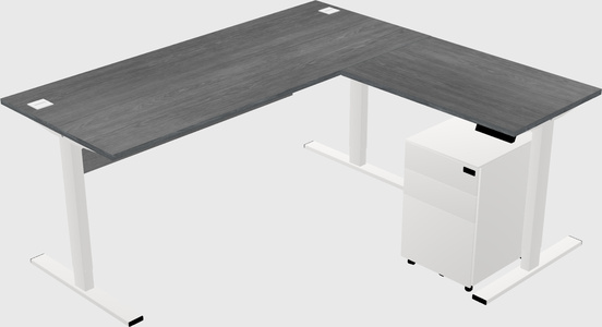 Sit-to-stand L-shaped Desk
