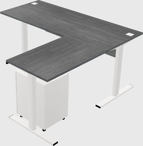 Sit-to-stand l-shaped desk