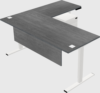 Sit-to-stand l-shaped desk
