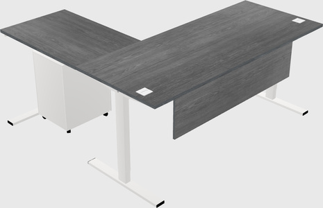 Sit-to-stand l-shaped desk