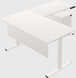 Sitz-steh-schreibtisch in l-form