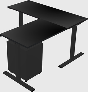 Sit-to-stand l-shaped desk