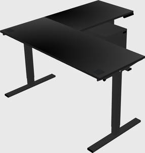 Sit-to-stand l-shaped desk