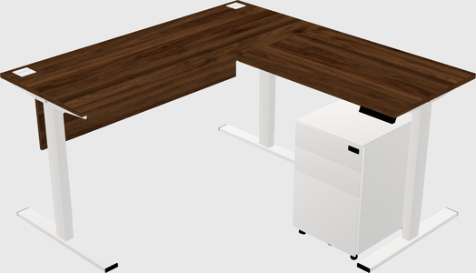 Sit-to-stand l-shaped desk