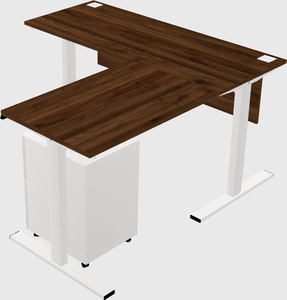 Sit-to-stand l-shaped desk