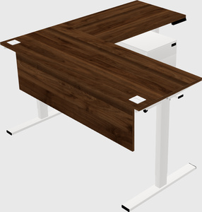 Sit-to-stand l-shaped desk