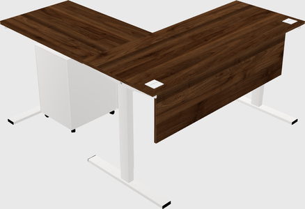 Sit-to-stand l-shaped desk