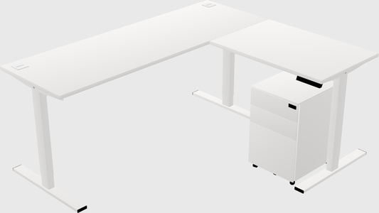Sit-to-stand l-shaped desk