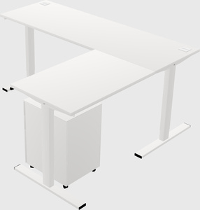 Sit-to-stand l-shaped desk