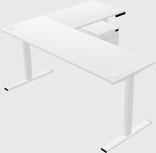 Sit-to-stand l-shaped desk