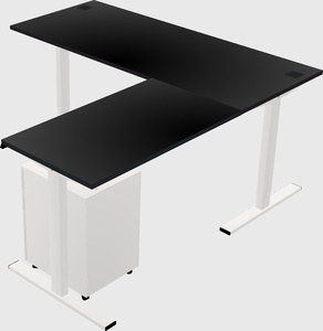 Sit-to-stand l-shaped desk