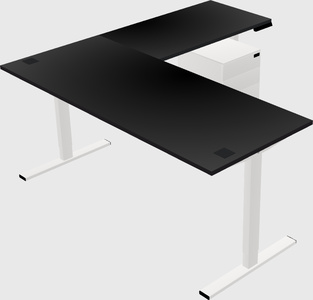Sit-to-stand l-shaped desk
