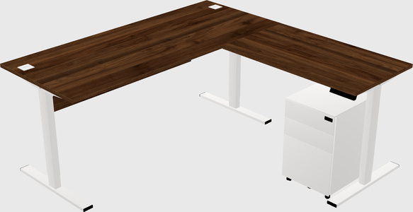Sit-to-stand L-shaped Desk