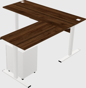 Sit-to-stand l-shaped desk